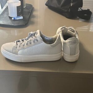 P448 White and Gray Women's Athletic Shoes